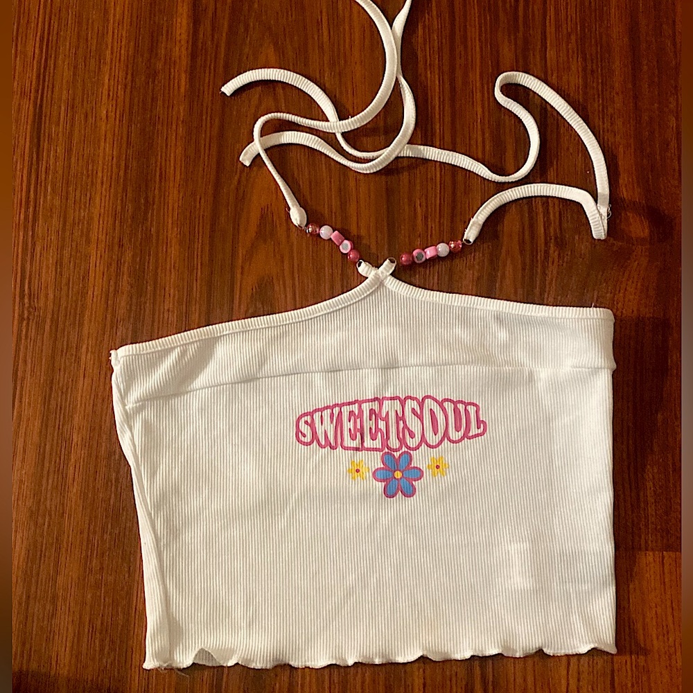 cute sweet soul 70 hippie halter top graphic tee